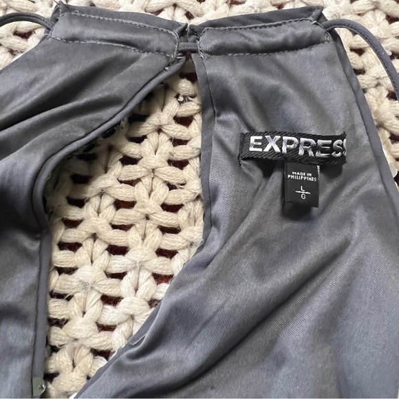 Express Sequined Gray Mini Dress - Picture 7 of 7